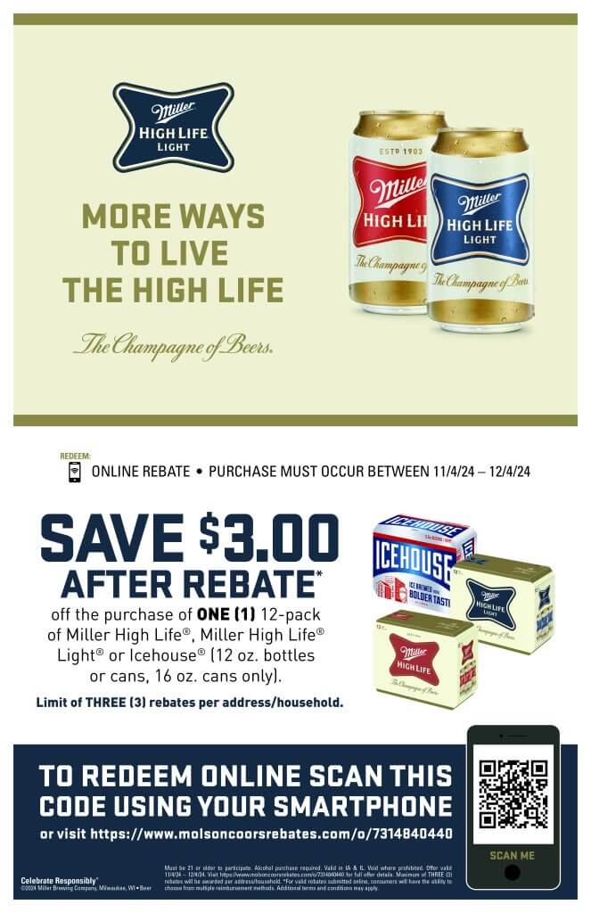 2024_Rebate_HighLife_Save $3_11.4.24-12.4.24